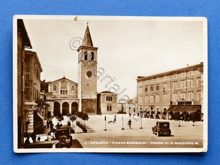 Cartolina Spoleto - Piazza Garibaldi - Chiesa di S. Gregorio …