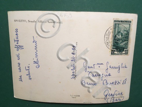 Cartolina Spoleto - Scuola Allievi Sottoufficiali - 1953