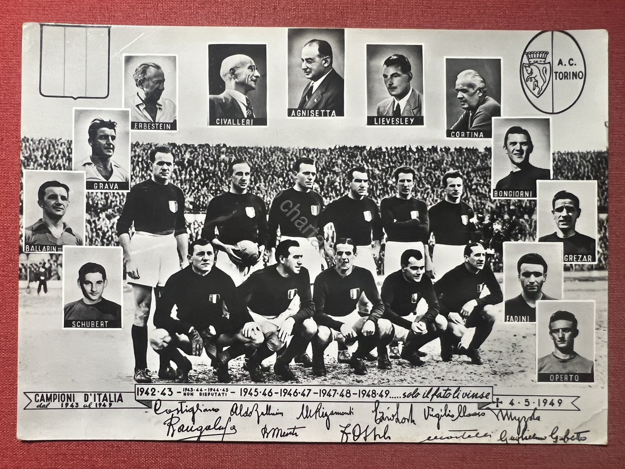 Cartolina Sport Calcio - A. C. Torino - Campioni d'Italia …
