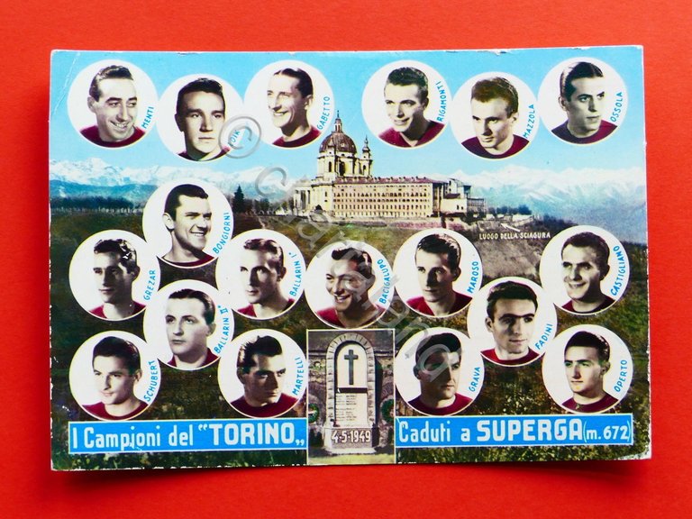 Cartolina Sport Calcio - I Campioni del Torino caduti a …