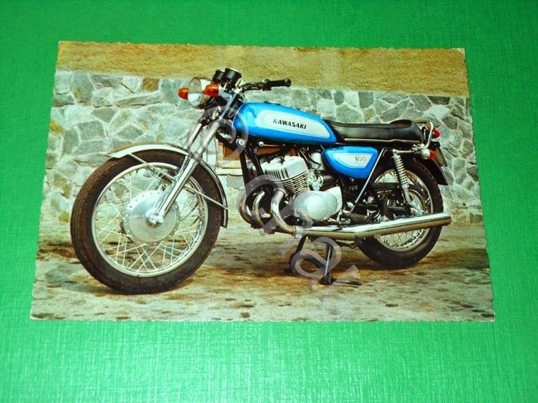 Cartolina Sport Moto Motociclismo - Kawasaki HI 500 3 cil. …
