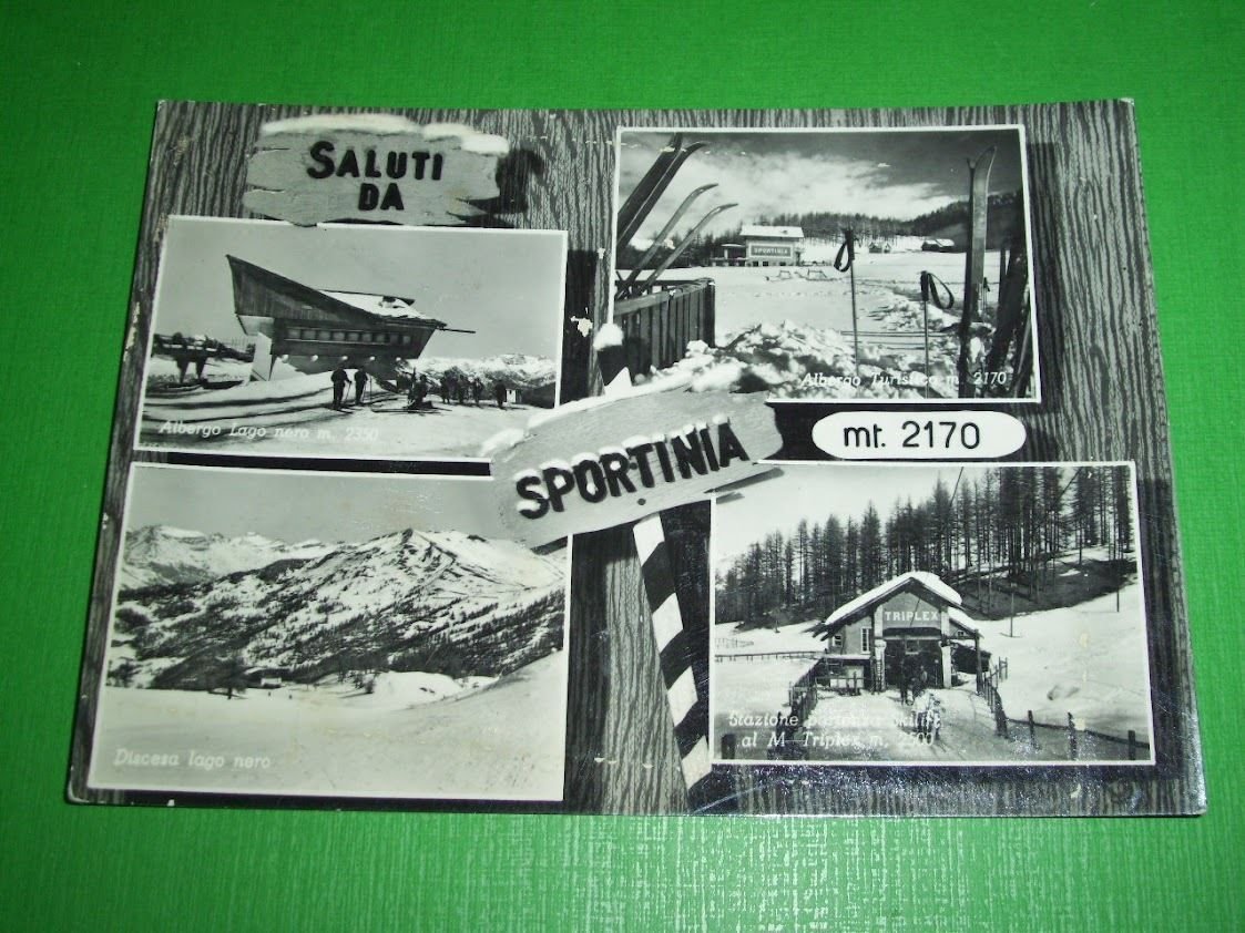 Cartolina Sportinia - Vedute diverse 1957.