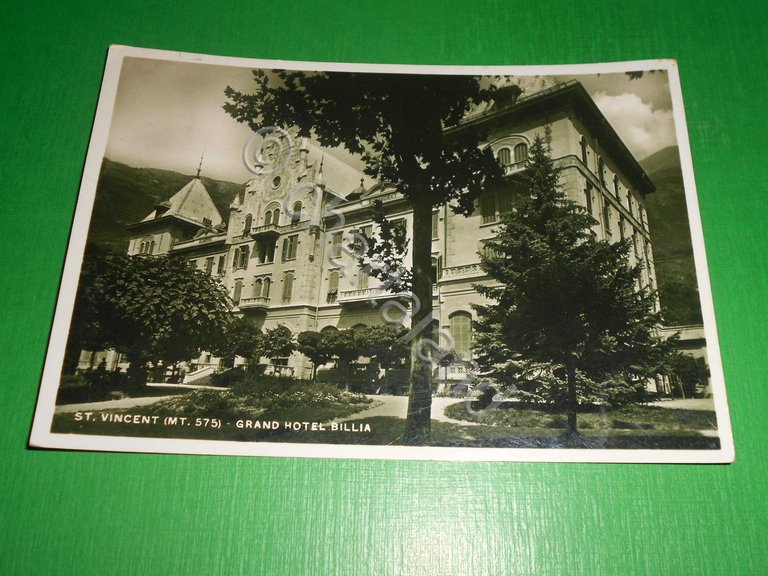 Cartolina St. Vincent - Grand Hotel Billia 1936.