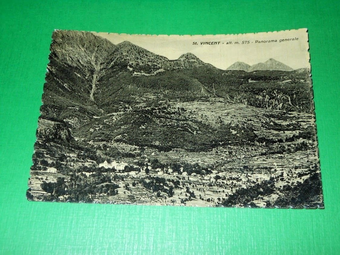 Cartolina St. Vincent - Panorama generale 1954.