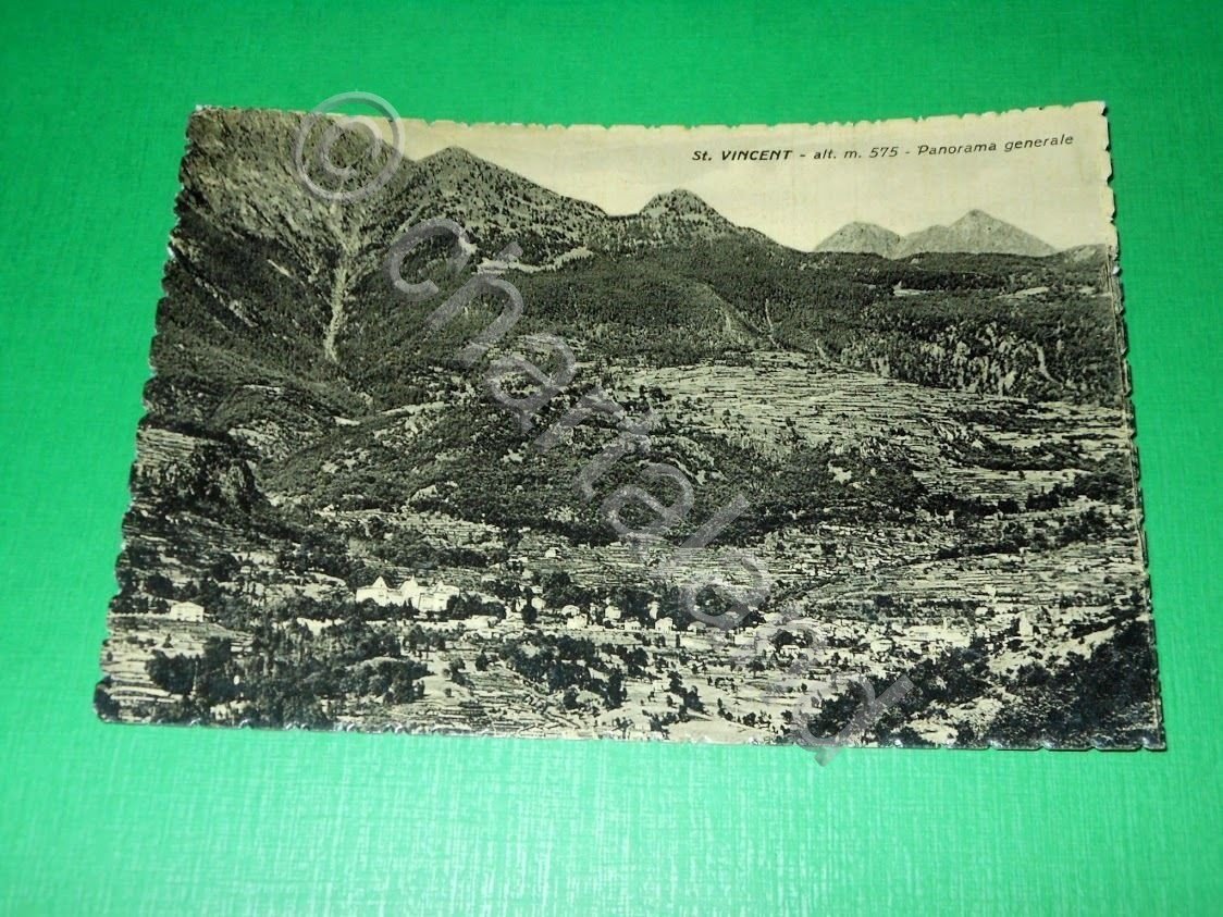 Cartolina St. Vincent - Panorama generale 1954.