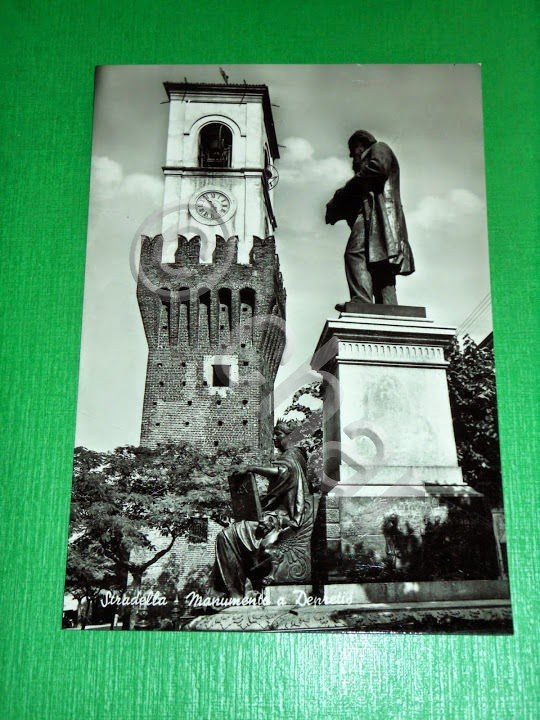 Cartolina Stradella - Monumento a Depretis 1954