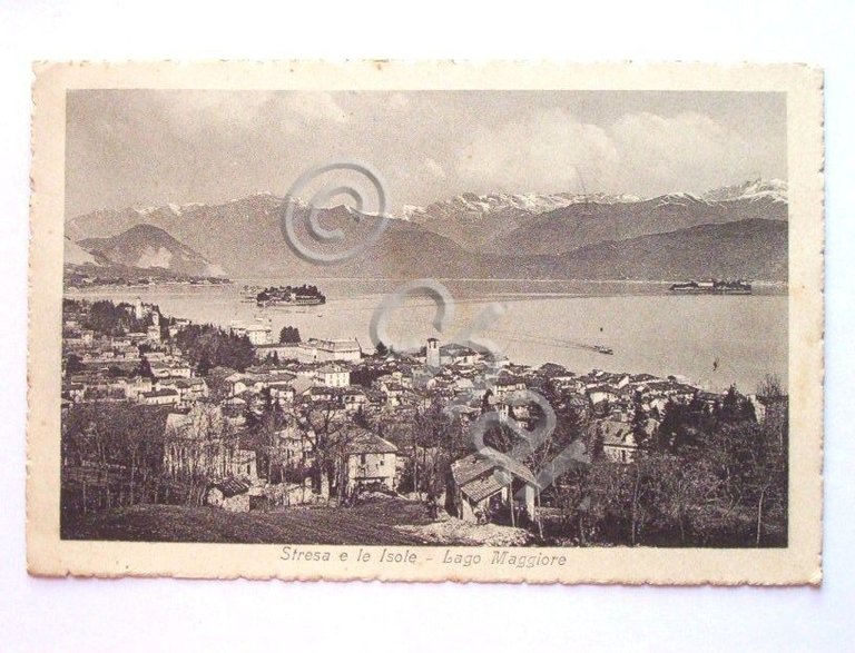 Cartolina Stresa e Isole Lago Maggiore - Panorama 1919