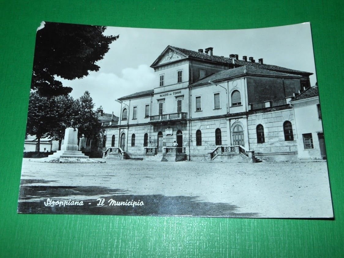Cartolina Stroppiana ( Vercelli ) - Il Municipio 1966.