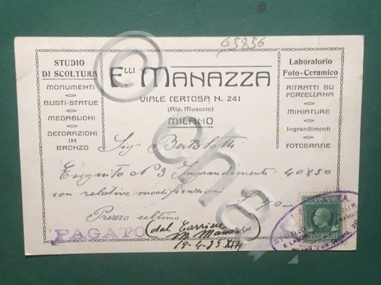 Cartolina Studio i Scoltura - Monumenti - Busti Statue - …