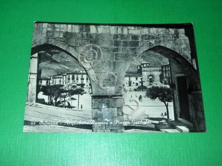 Cartolina Sulmona - Acquedotto Romano e Piazza Garibaldi 1959 | Immagine Gallery 2