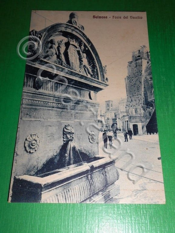 Cartolina Sulmona - Fonte del Vecchio 1925 ca