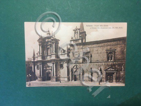 Cartolina Sulmona - Fronte della Chiesa e Palazzo SS. Annunziata … | Immagine Gallery 2