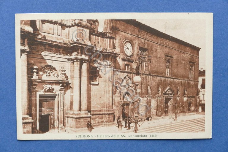 Cartolina Sulmona - Palazzo della SS. Annunziata - 1915 ca..