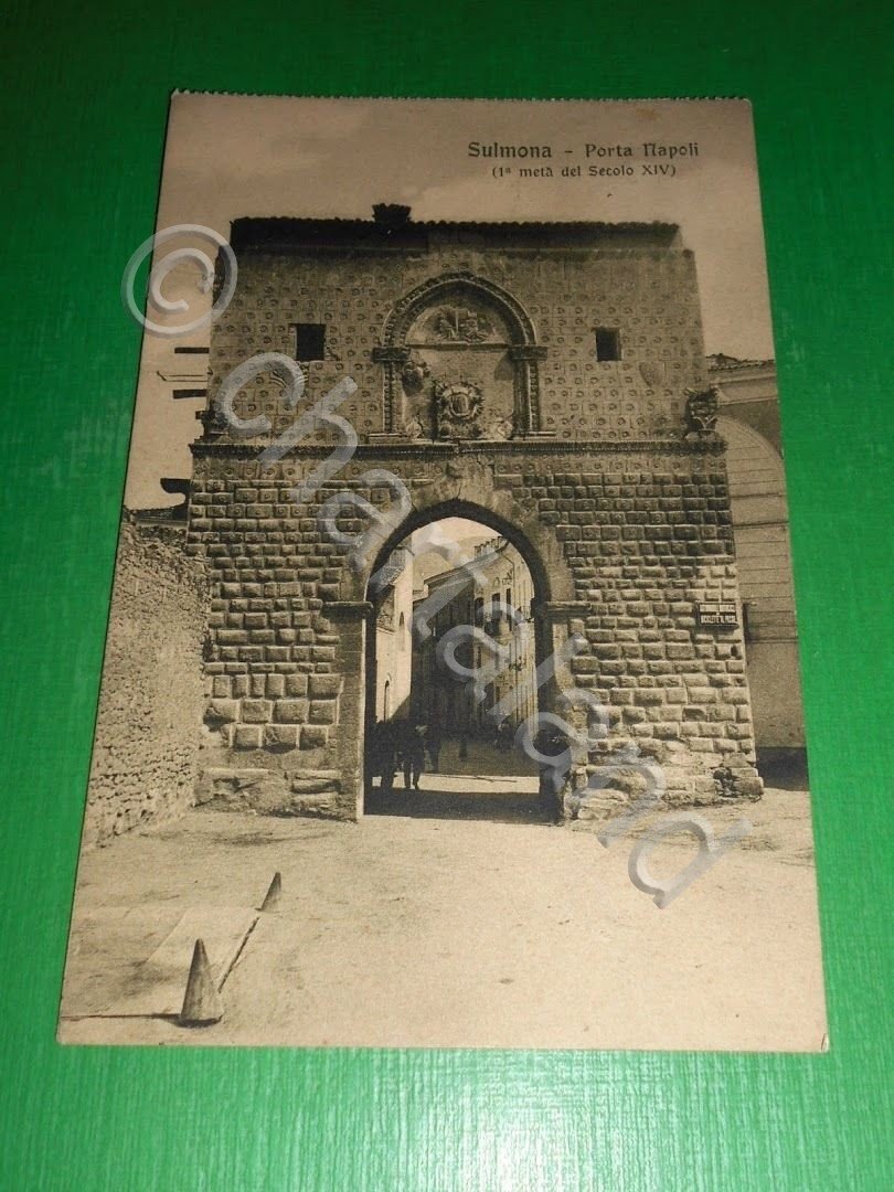 Cartolina Sulmona - Porta Napoli 1914.