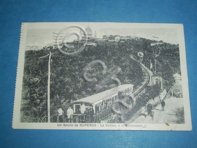 Cartolina Superga - La Collina e la Funicolare 1936