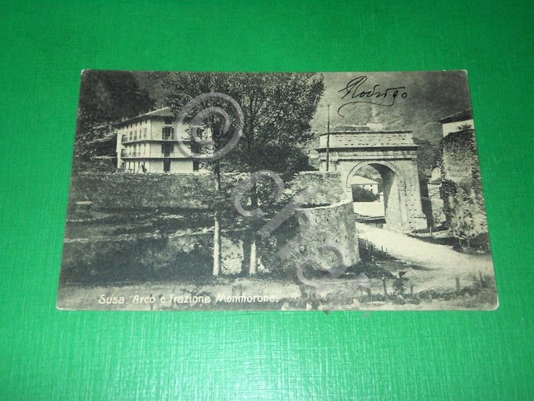 Cartolina Susa - Arco e Frazione Monmorone 1905
