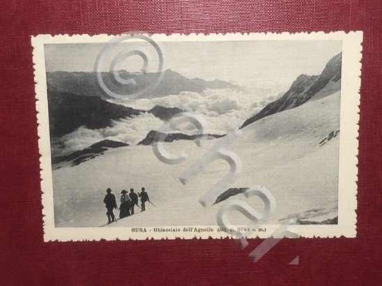 Cartolina Susa - Ghiacciaio dell'Agnello - 1950 ca.