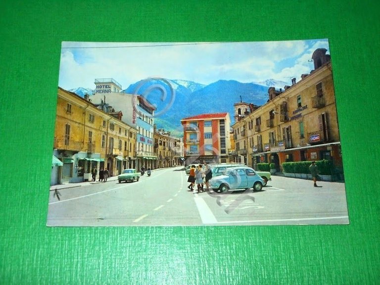 Cartolina Susa - Piazza IV Novembre 1965 ca.