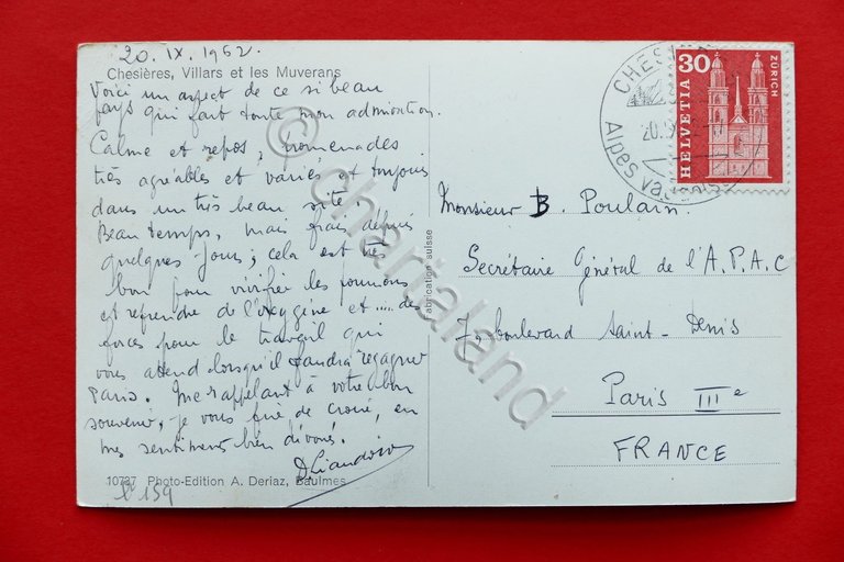 Cartolina Svizzera - Chesieres, Villars et Les Muverans - 1962
