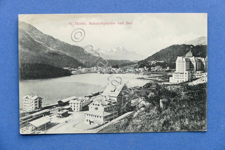 Cartolina Svizzera - St. Moritz - Bahnhofquartier und Bad - …