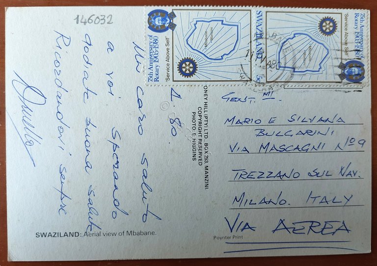 Cartolina Swaziland - Aereal wiew of Mbabane - 1980 | Immagine Gallery 2