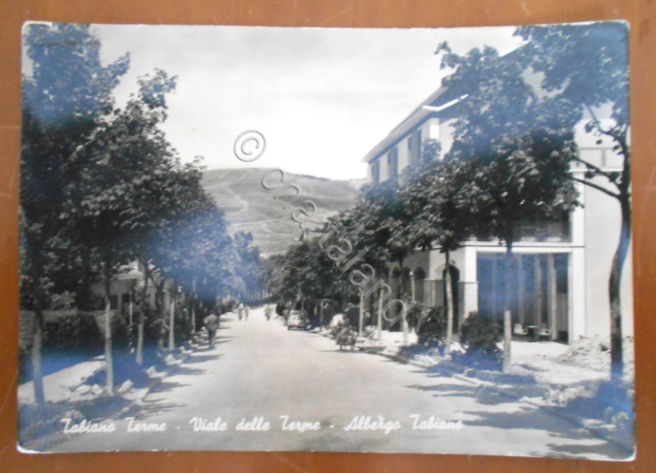 Cartolina Tabiano Terme - Viale delle Terme - 1950 ca.