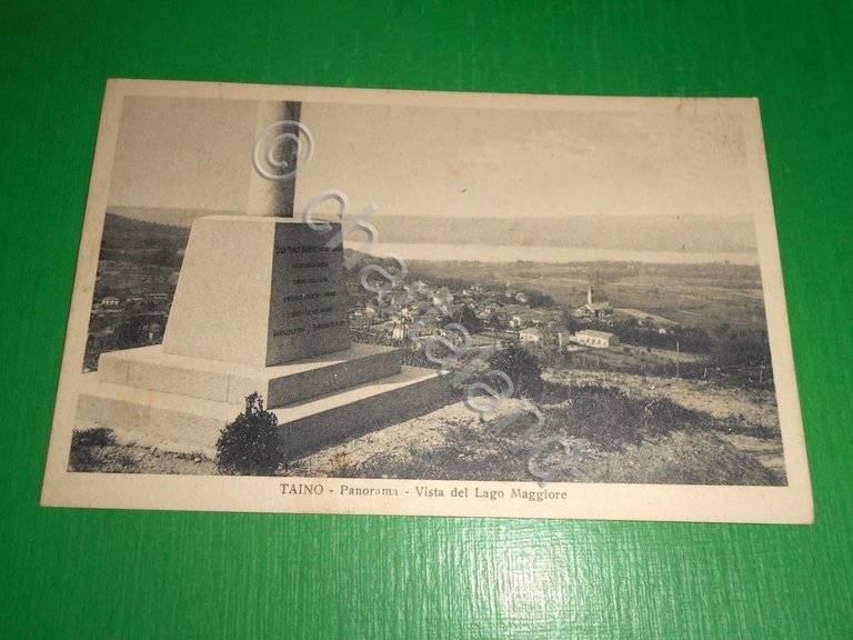 Cartolina Taino - Panorama - Vista del Lago Maggiore 1933.