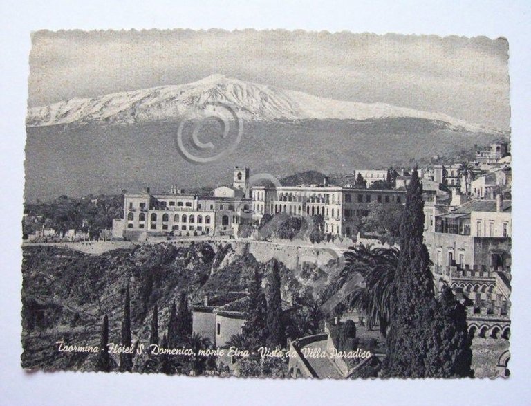 Cartolina Taormina - Hotel S. Domenico e l' Etna 1953