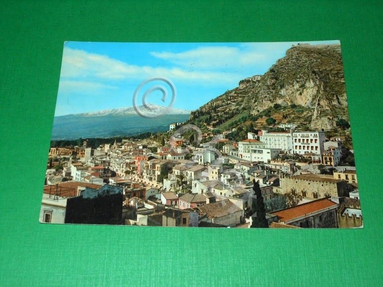 Cartolina Taormina - Panorama con Grand Hotel Imperiale 1962