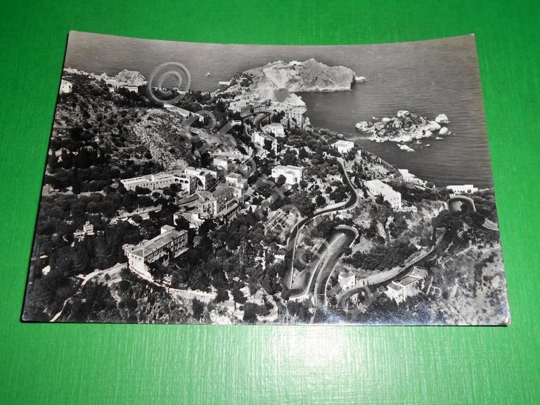 Cartolina Taormina - Veduta aerea 1957