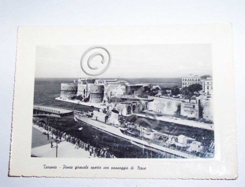Cartolina Taranto -- Ponte girevole 1955.