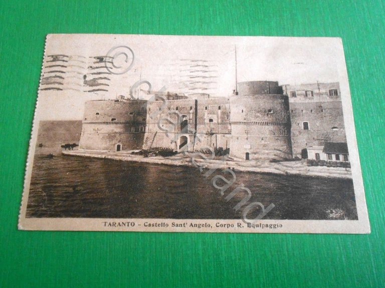 Cartolina Taranto - Castello Sant'Angelo - Corpo R. Equipaggio 1933
