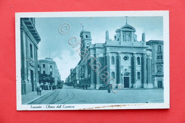 Cartolina Taranto - Chiesa del Carmine - 1930 ca.