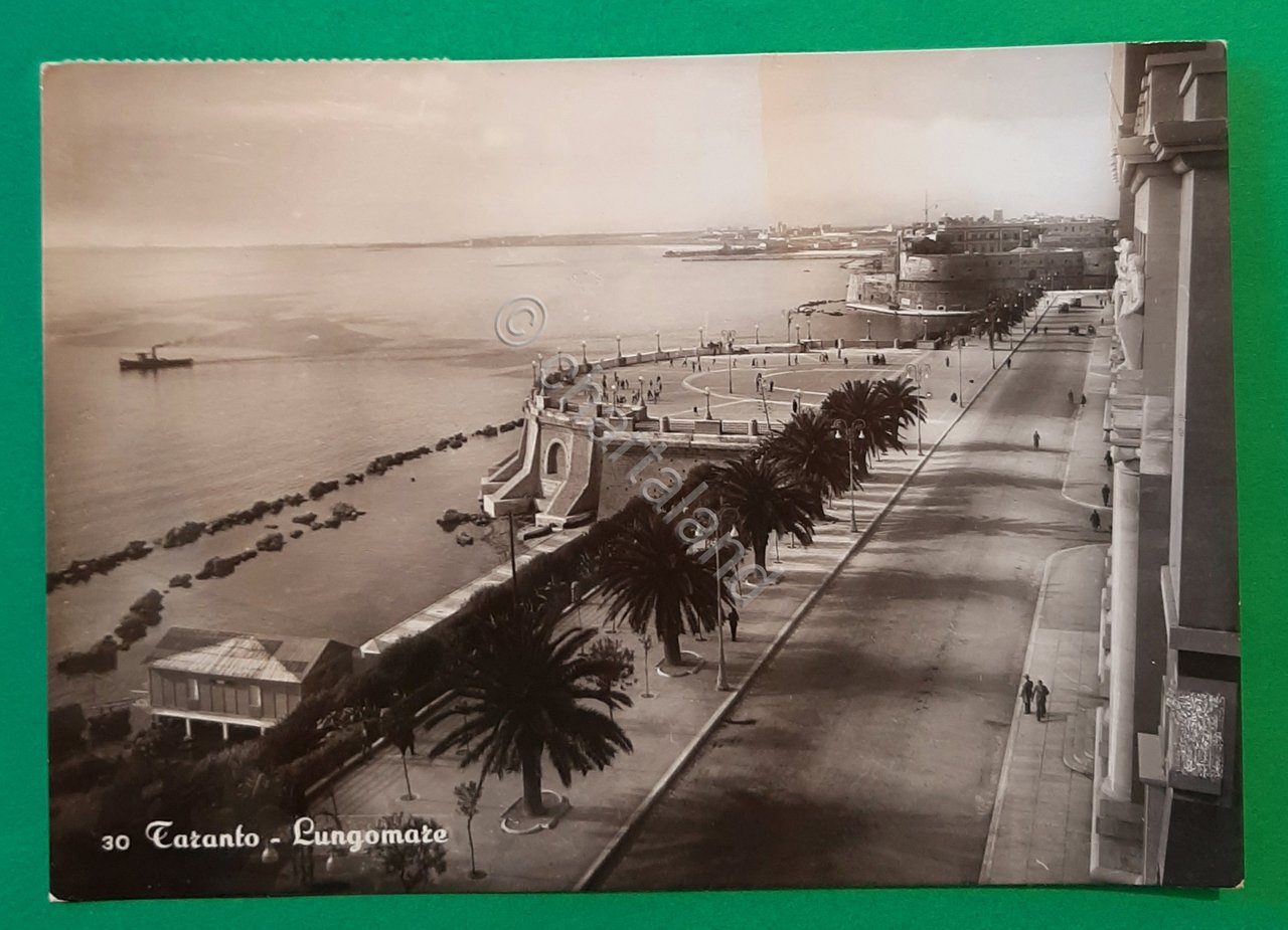 Cartolina Taranto - Lungomare - 1952