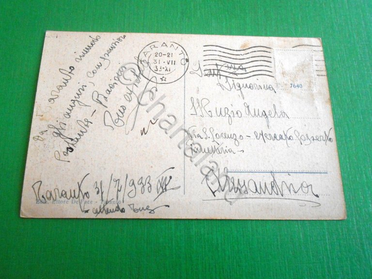 Cartolina Taranto - Mar Grande con Navi in formazione per …