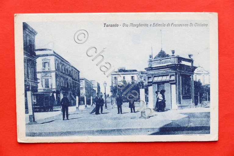 Cartolina Taranto - Via Margherita e Edicola di Francesco di …