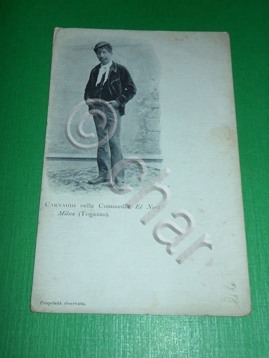 Cartolina Teatro - Carnaghi nella Commedia El Nost Milan ( …