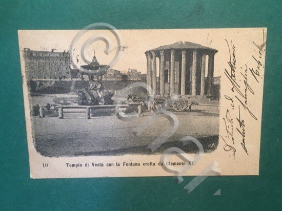 Cartolina Tempio di Vesta con La Fontana Eretta da Clemente …