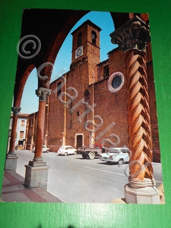 Cartolina Teramo - Largo Melatini - Chiesa Sant'Antonio 1964.