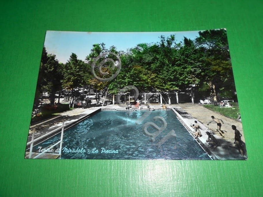 Cartolina Terme di Miradolo - La Piscina 1962.