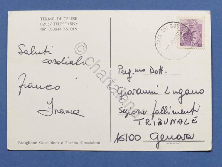 Cartolina Terme di Telese - 1972