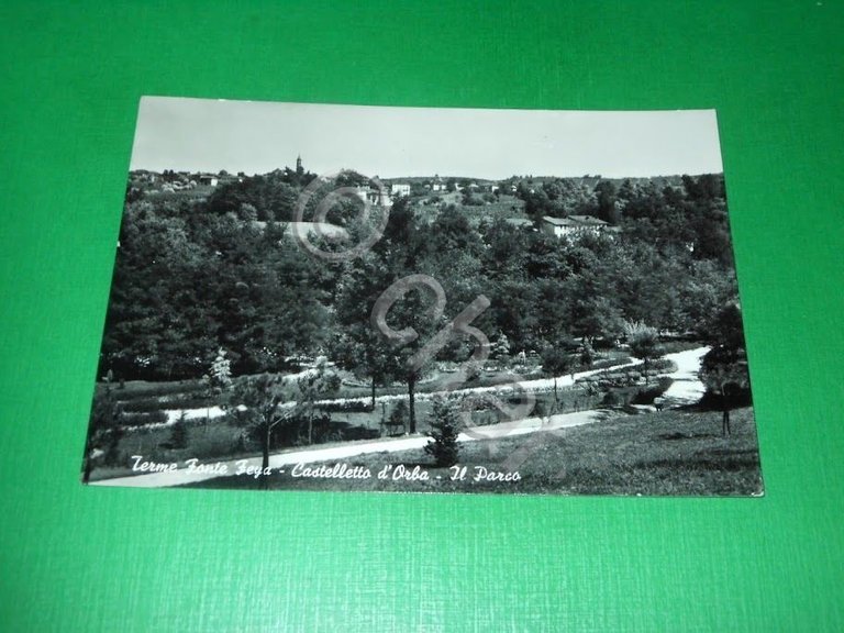 Cartolina Terme Fonte Feja - Castelletto d'Orba - Il parco …