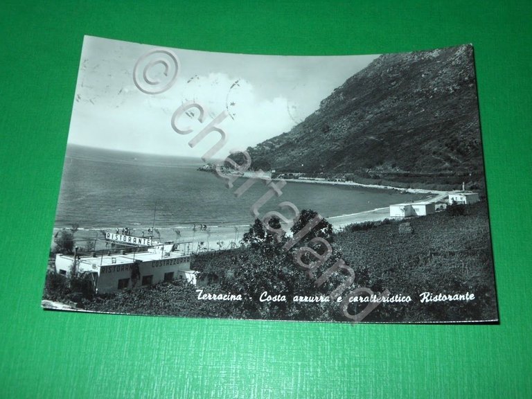 Cartolina Terracina - Costa azzurra e caratteristico Ristorante 1957.