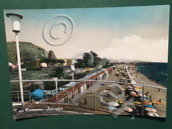 Cartolina Terracina - Spiaggia - 1959