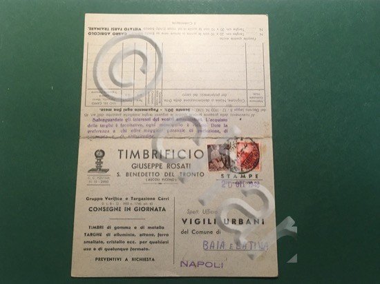 Cartolina Timbrificio Giuseppe Rosati - S. Benedetto Del Tronto - …