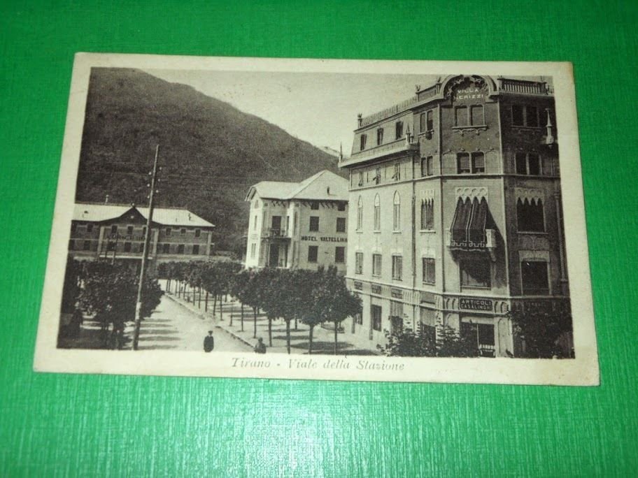 Cartolina Tirano - Viale della Stazione 1917