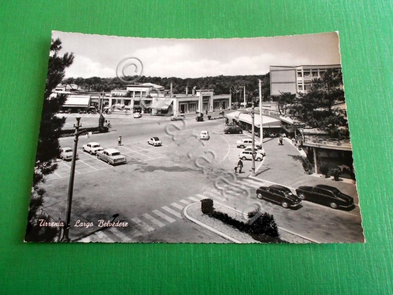 Cartolina Tirrenia - Largo Belvedere 1960 ca