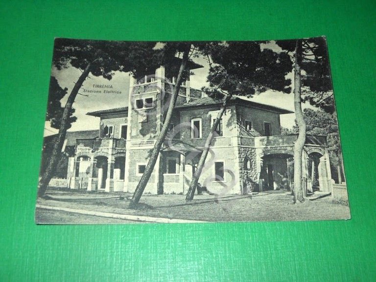 Cartolina Tirrenia - Stazione Elettrica 1954.