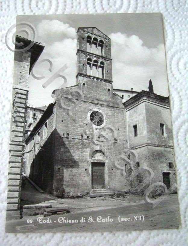 Cartolina Todi - Chiesa di S. Carlo 1950 ca.
