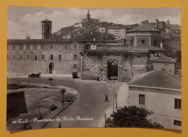 Cartolina Todi - Panorama da Porta Romana - 1960